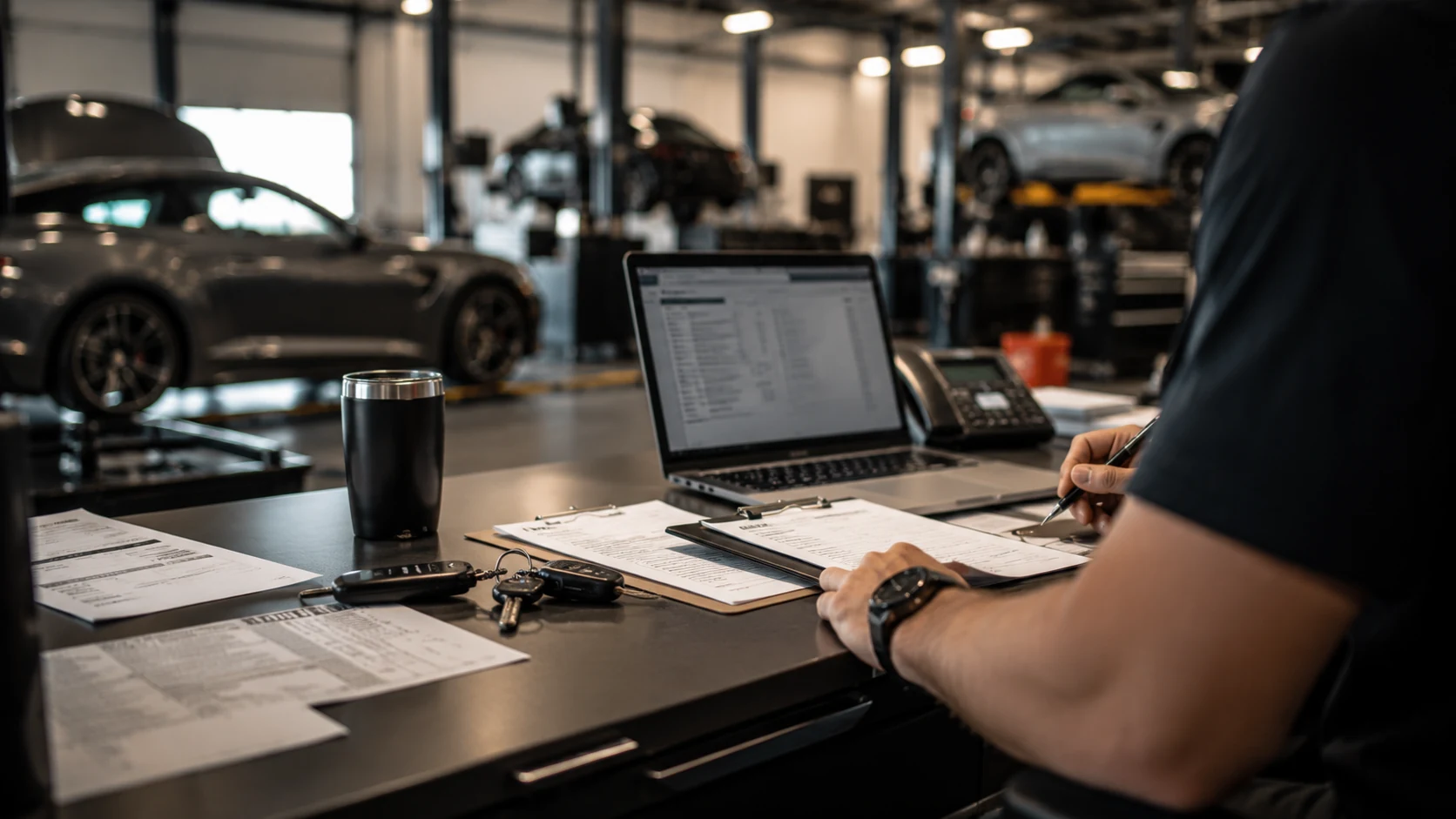 Professionelle Automotive-Arbeitsumgebung als Symbolbild für diese Position